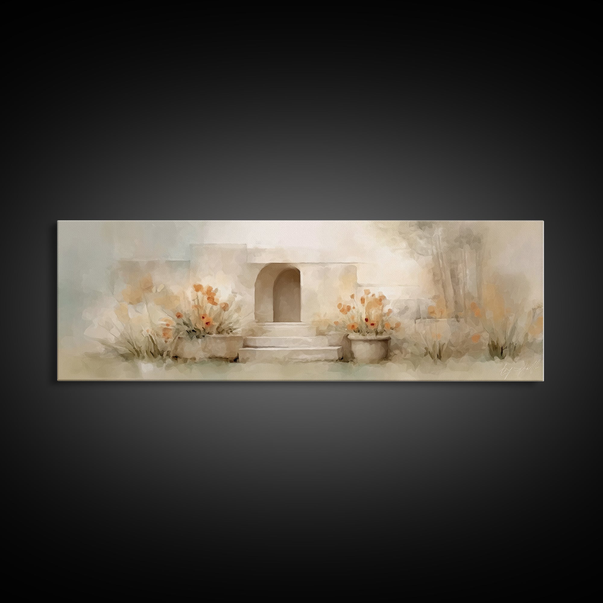 Light Of Renewal, Framed Canvas Print, Christian Art Canvas, Panoramic Painting, Christian Christmas Art, Christian Wall Art, Jesus Paintin