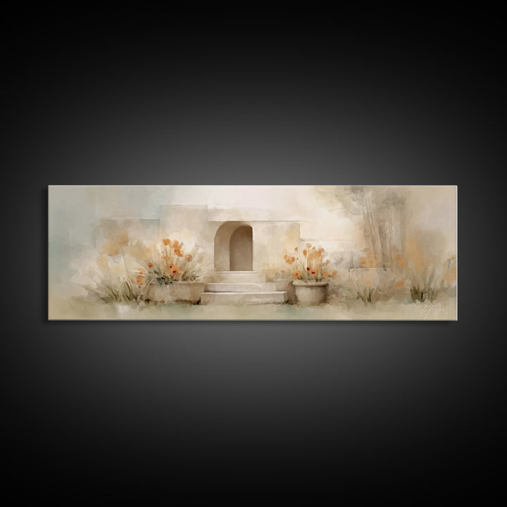 Light Of Renewal, Framed Canvas Print, Christian Art Canvas, Panoramic Painting, Christian Christmas Art, Christian Wall Art, Jesus Paintin