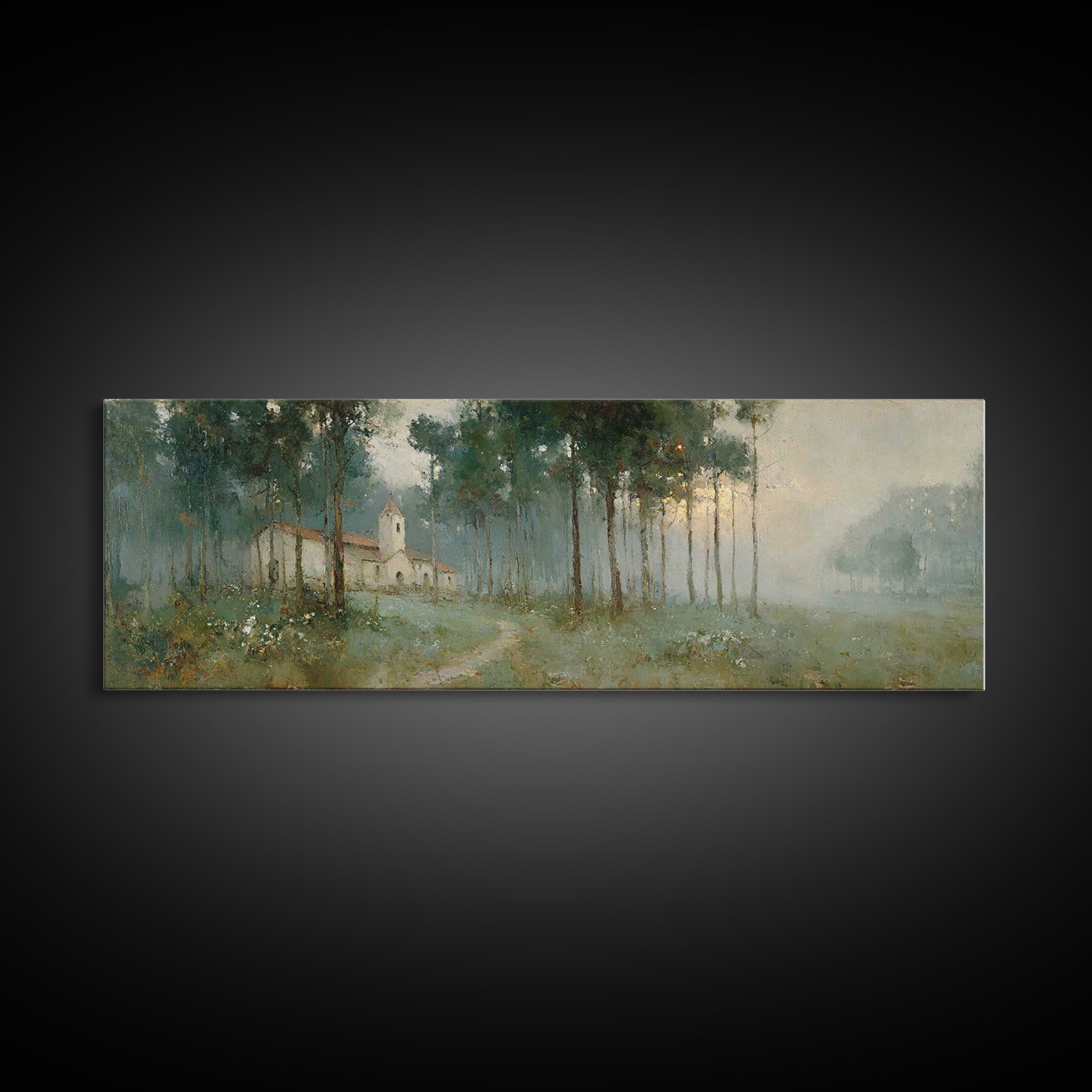 Pathway To Worship – Framed Canvas Print – Panoramic Art – Christian Art Canvas – Christian Painting – Christian Wall Art – Christian Chris