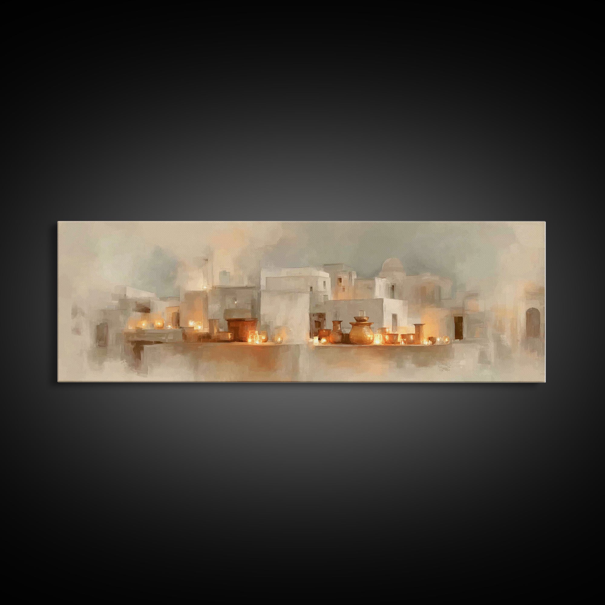 Harbor Of Faith, Framed Canvas Print, Christian Wall Art, Panoramic Art, Christian Art Print, Jesus Painting, Christian Decoration