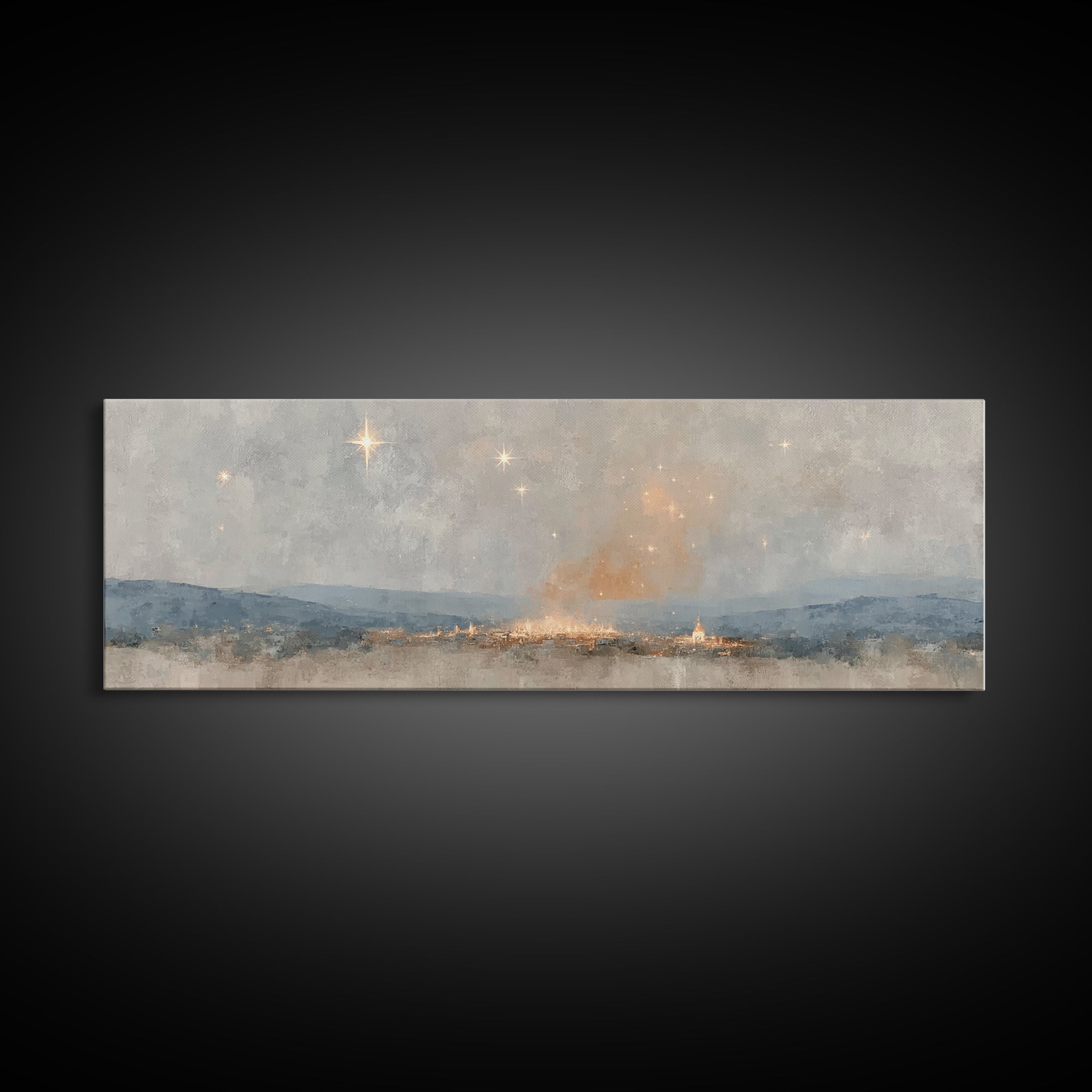 Guiding Star Journey, Framed Canvas Print, Panoramic Art, Christian Christmas Art, Christian Art Canvas, Christmas Wall Art, Christian Art