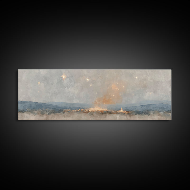 Guiding Star Journey, Framed Canvas Print, Panoramic Art, Christian Christmas Art, Christian Art Canvas, Christmas Wall Art, Christian Art
