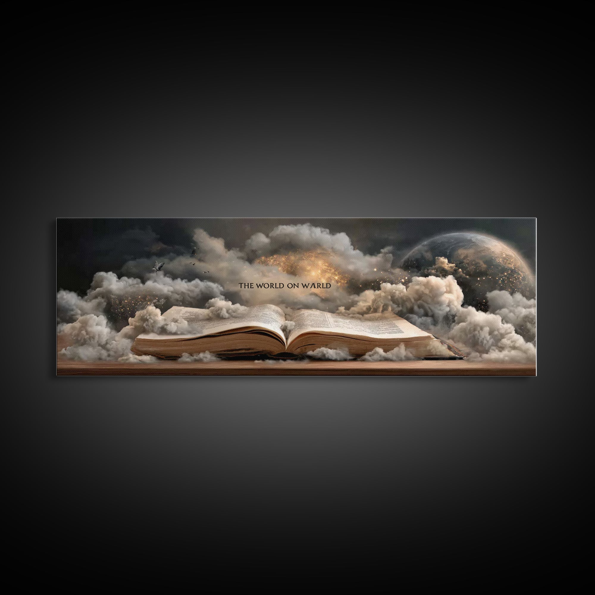 Word Of Creation – Framed Canvas Print – Christian Wall Art – Panoramic Art – Christian Art Print – Jesus Painting – Christian Gift