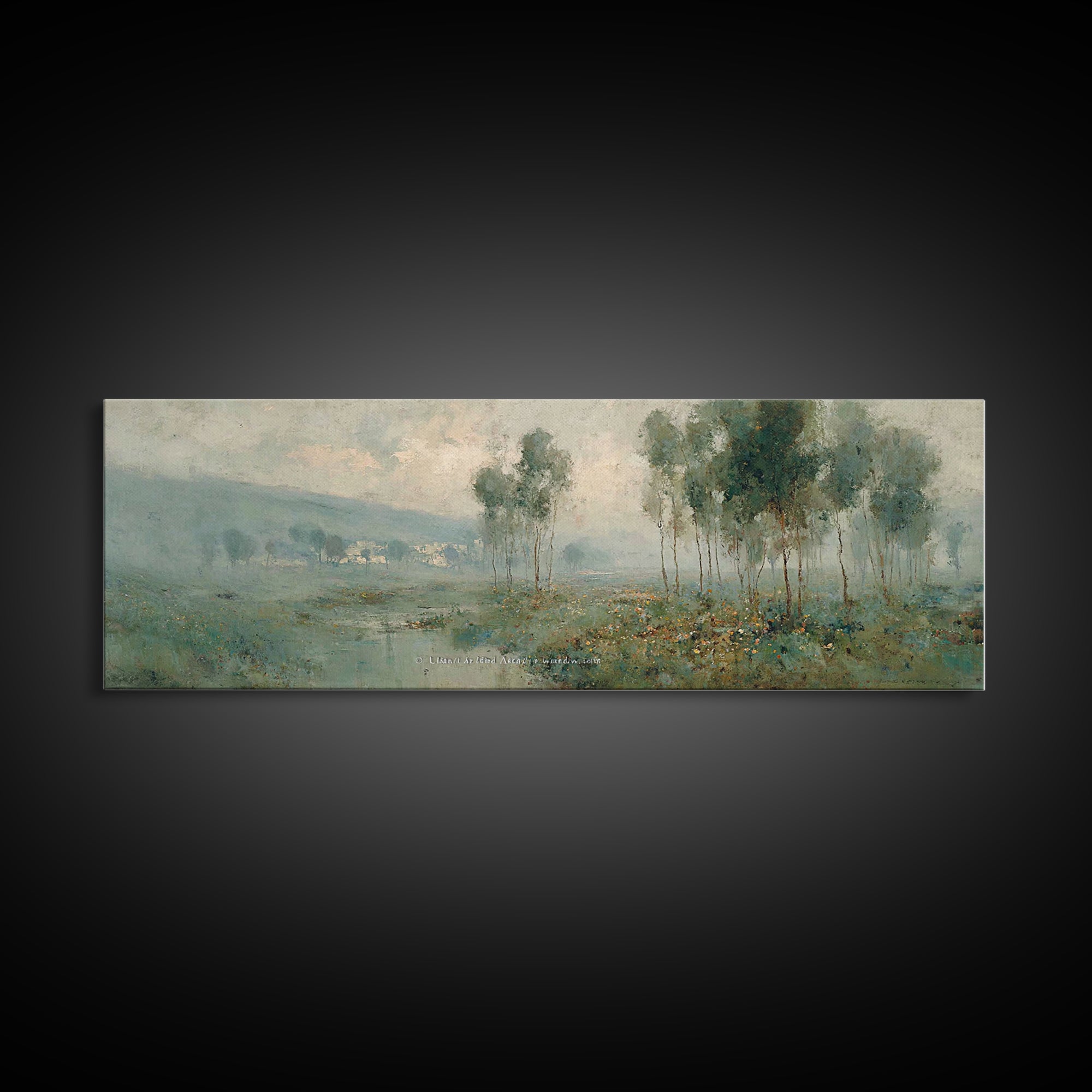 Morning Grace Meadow – Framed Canvas Print – Christian Art Painting – Panoramic Print – Christian Wall Art – Christian Art Canvas – Christi