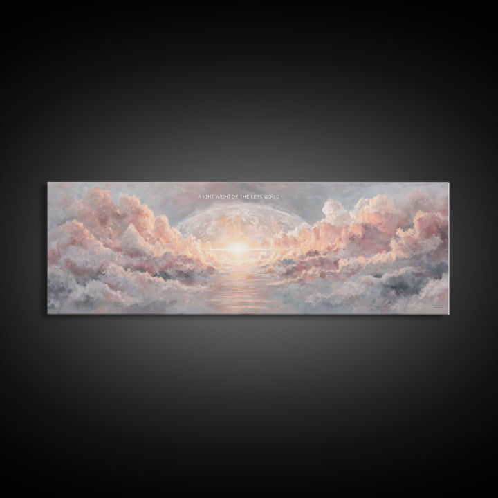 Heavenly Dawn Light – Framed Canvas Print – Christian Wall Art – Christian Art Canvas – Panoramic Art – Jesus Painting – Christmas Art