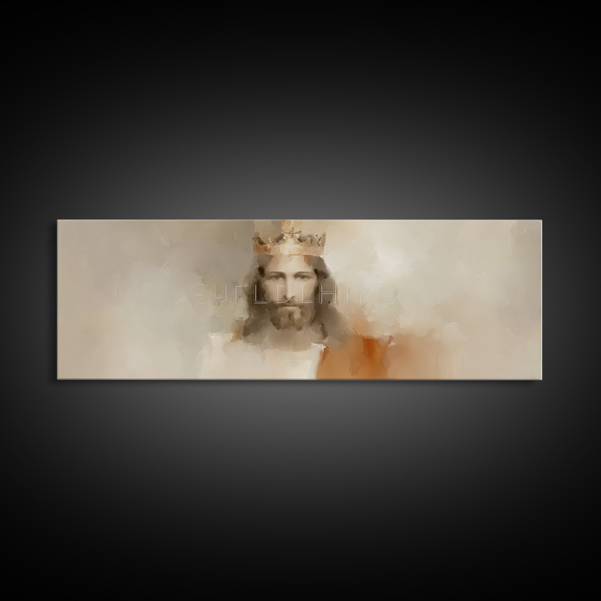 Eternal King Glory – Framed Canvas Print – Panoramic Wall Art – Christian Art Work – Jesus Painting – Christian Art Canvas – Large Christia