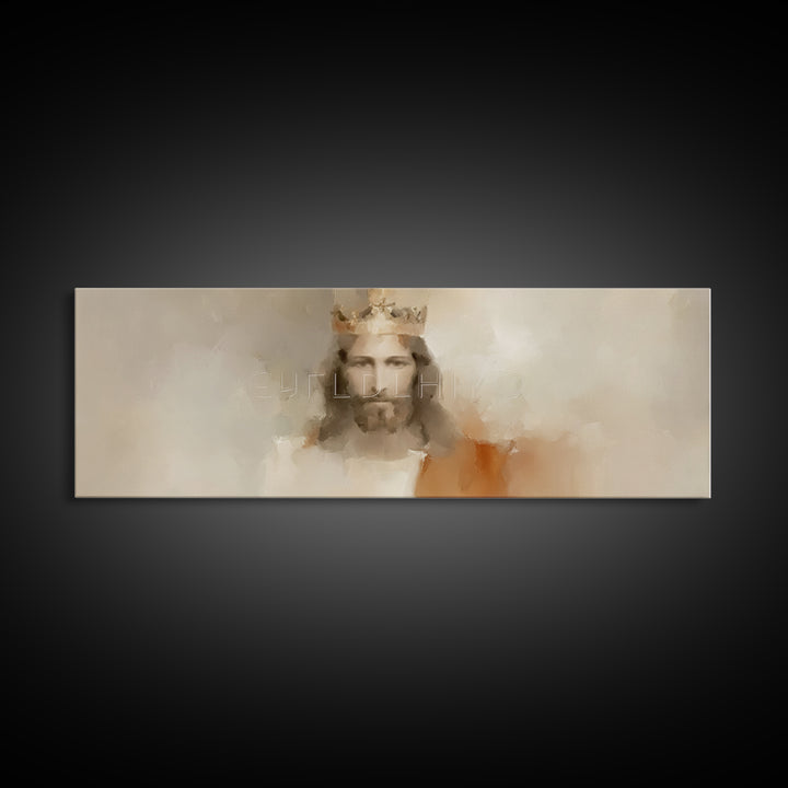 Eternal King Glory – Framed Canvas Print – Panoramic Wall Art – Christian Art Work – Jesus Painting – Christian Art Canvas – Large Christia