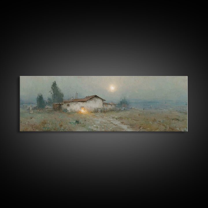 Quiet Bethlehem Glow | Framed Canvas Print | Panoramic Art | Christmas Wall Art | Christian Art Canvas | Christmas Art Prints | Christian D