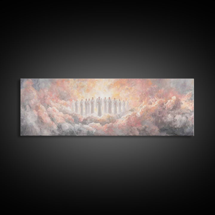 Cloudborne Angels | Framed Canvas Print | Christian Art Work | Panoramic Art | Christian Canvas Art | Christmas Wall Art | Christian Gift