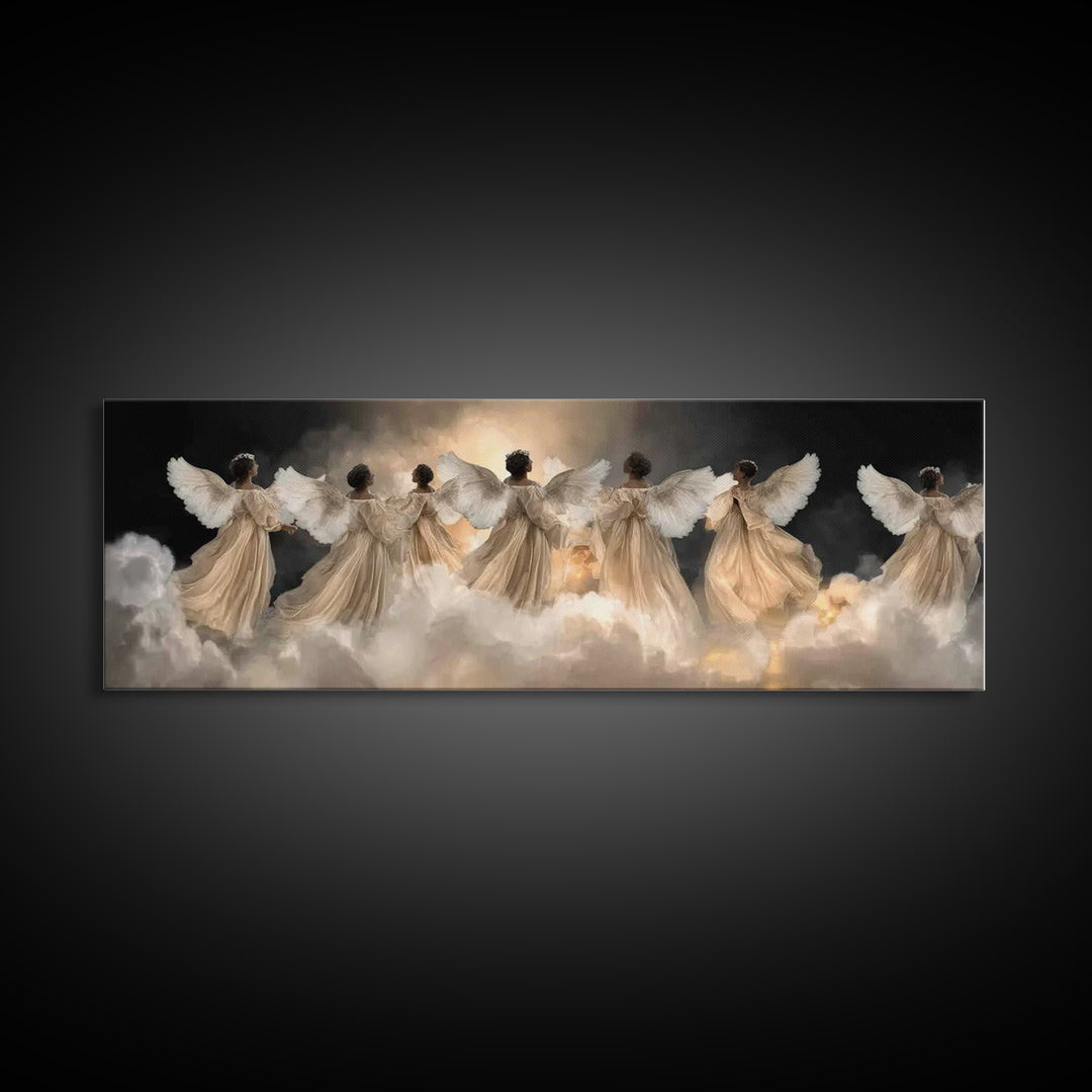 Radiant Hosts – Framed Canvas Print – Christian Wall Art – Panoramic Painting – Christian Art Canvas – Christmas Art – Christian Gift Ideas