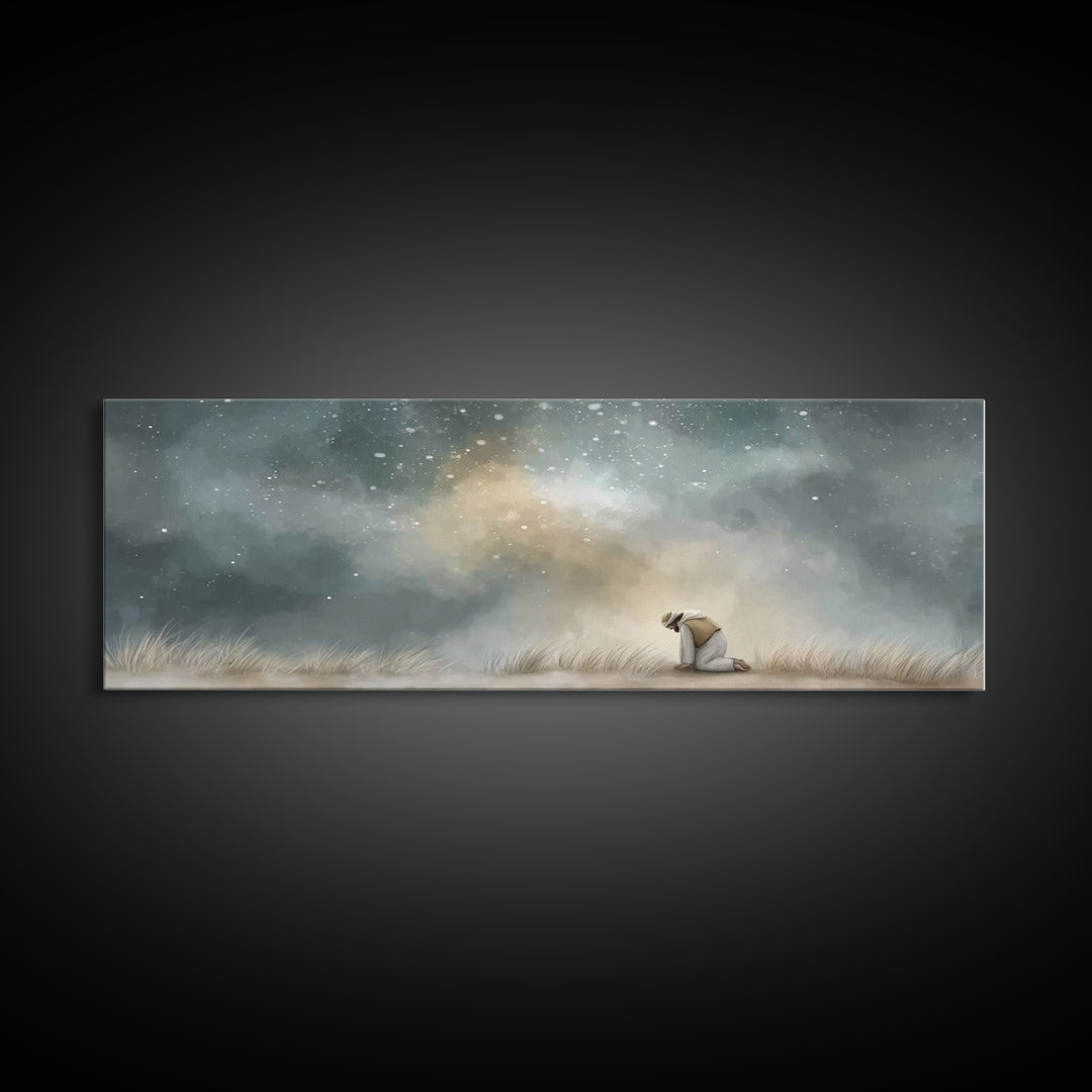 Stars Of Hope – Framed Canvas Print – Panoramic Art – Christian Wall Art – Jesus Painting – Christian Art Canvas – Christmas Art