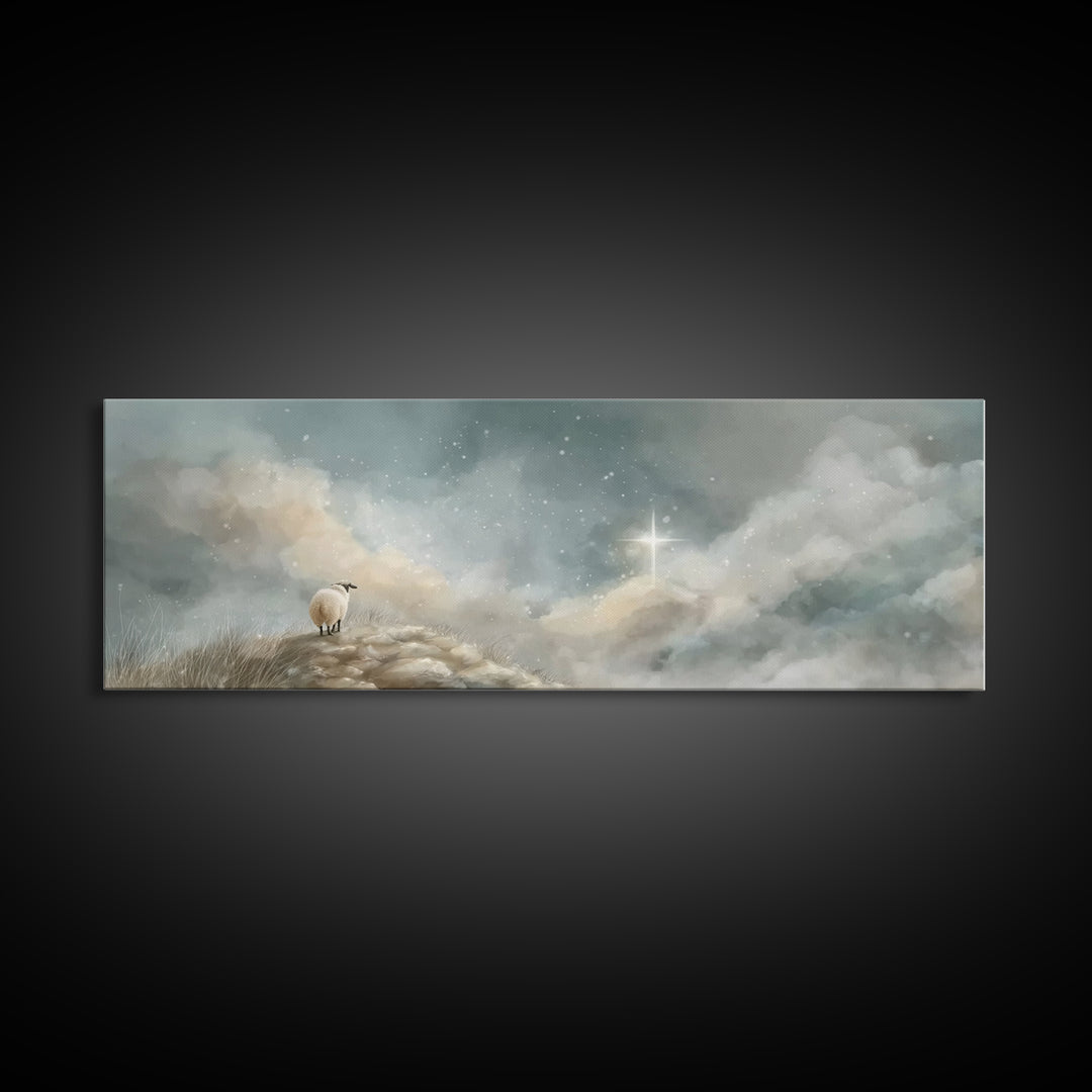 Star Of Peace – Framed Canvas Print – Panoramic Art – Christian Wall Art – Christian Art Canvas – Christmas Art – Christian Gift Ideas