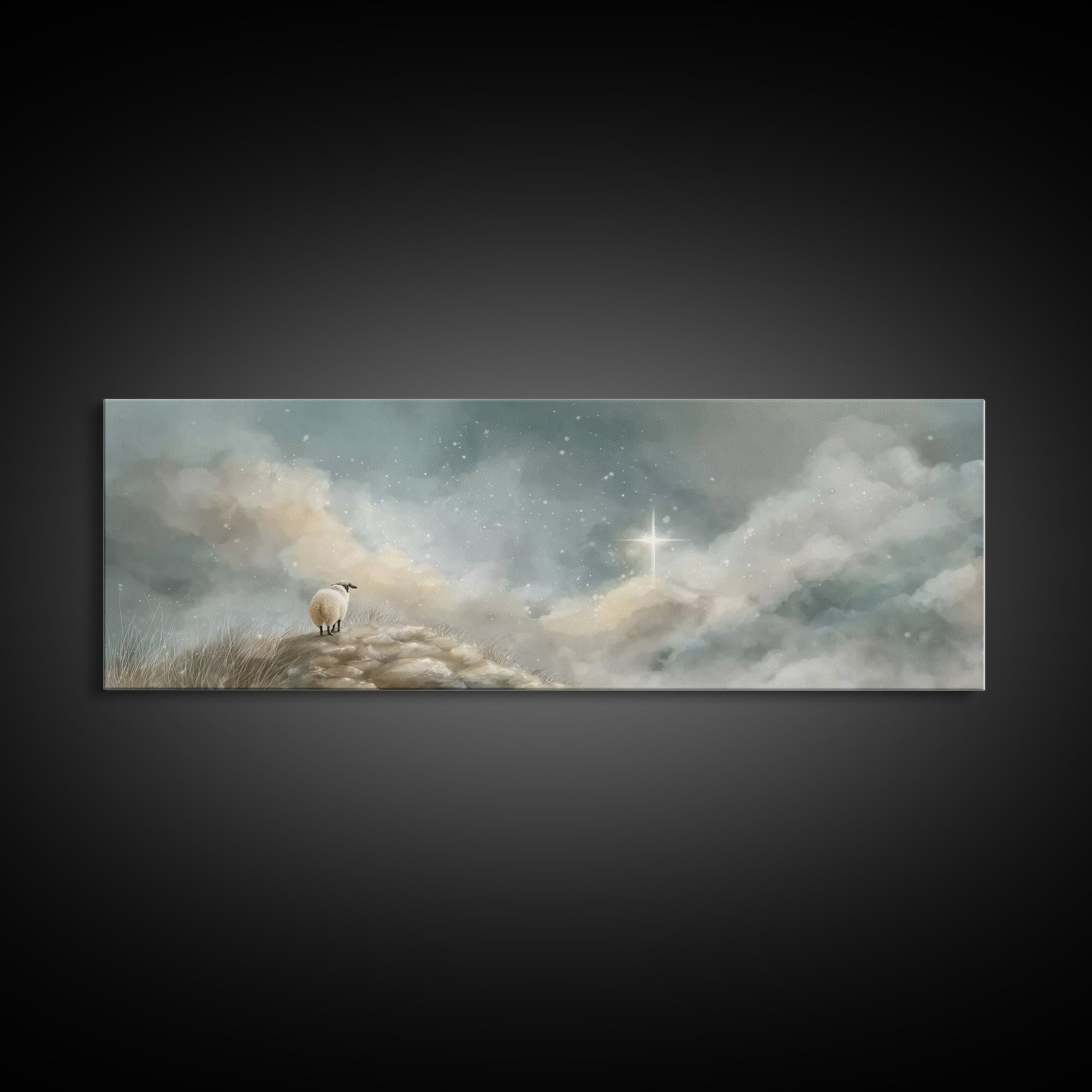 Star Of Peace – Framed Canvas Print – Panoramic Art – Christian Wall Art – Christian Art Canvas – Christmas Art – Christian Gift Ideas