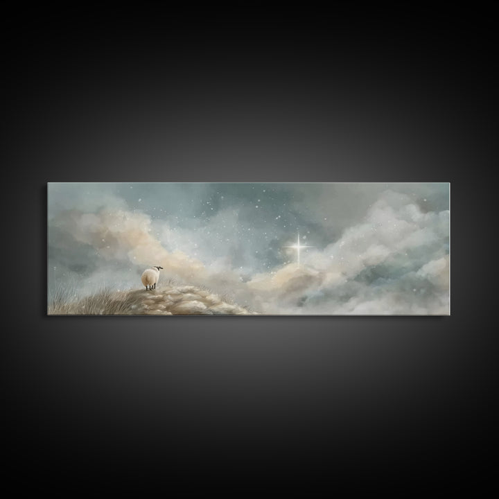Star Of Peace – Framed Canvas Print – Panoramic Art – Christian Wall Art – Christian Art Canvas – Christmas Art – Christian Gift Ideas