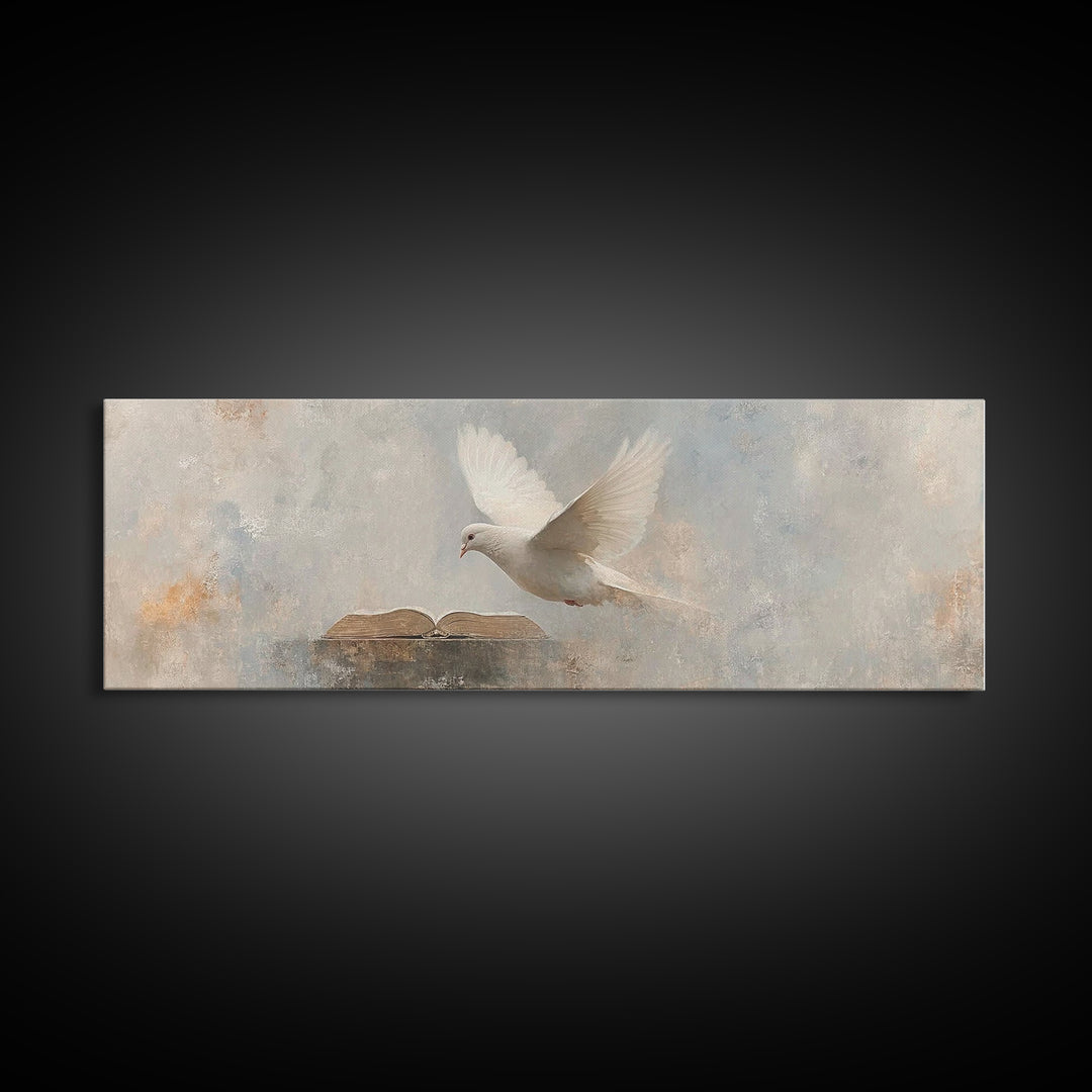 Word And Spirit – Framed Canvas Print – Panoramic Print – Christian Wall Art – Christian Art Painting – Minimalist Christian Art – Christia