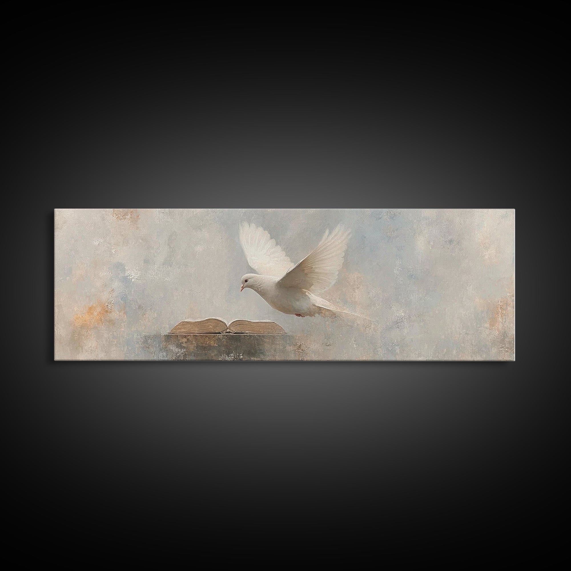 Word And Spirit – Framed Canvas Print – Panoramic Print – Christian Wall Art – Christian Art Painting – Minimalist Christian Art – Christia