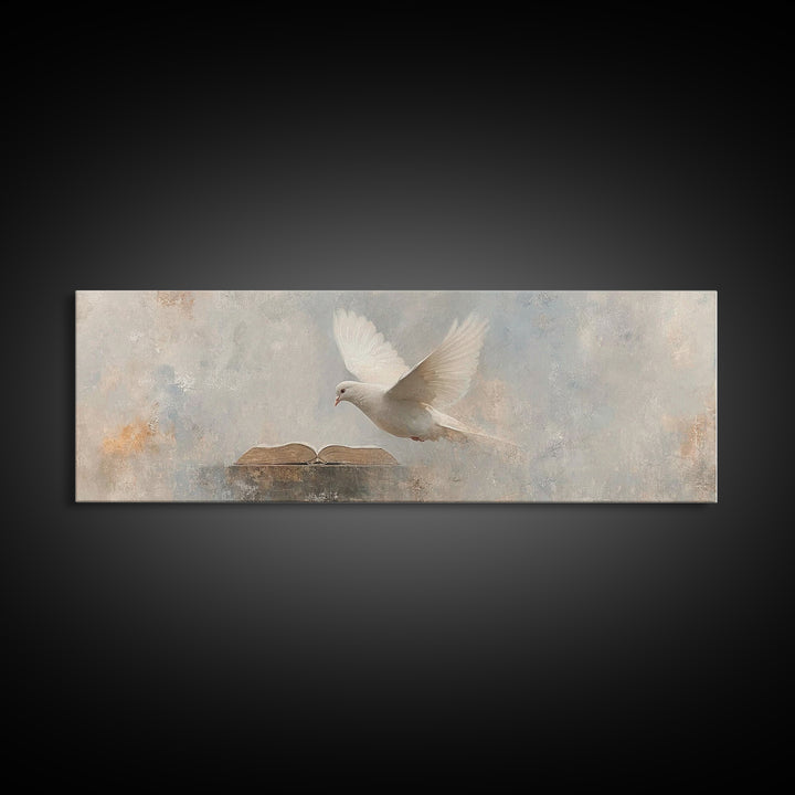 Word And Spirit – Framed Canvas Print – Panoramic Print – Christian Wall Art – Christian Art Painting – Minimalist Christian Art – Christia