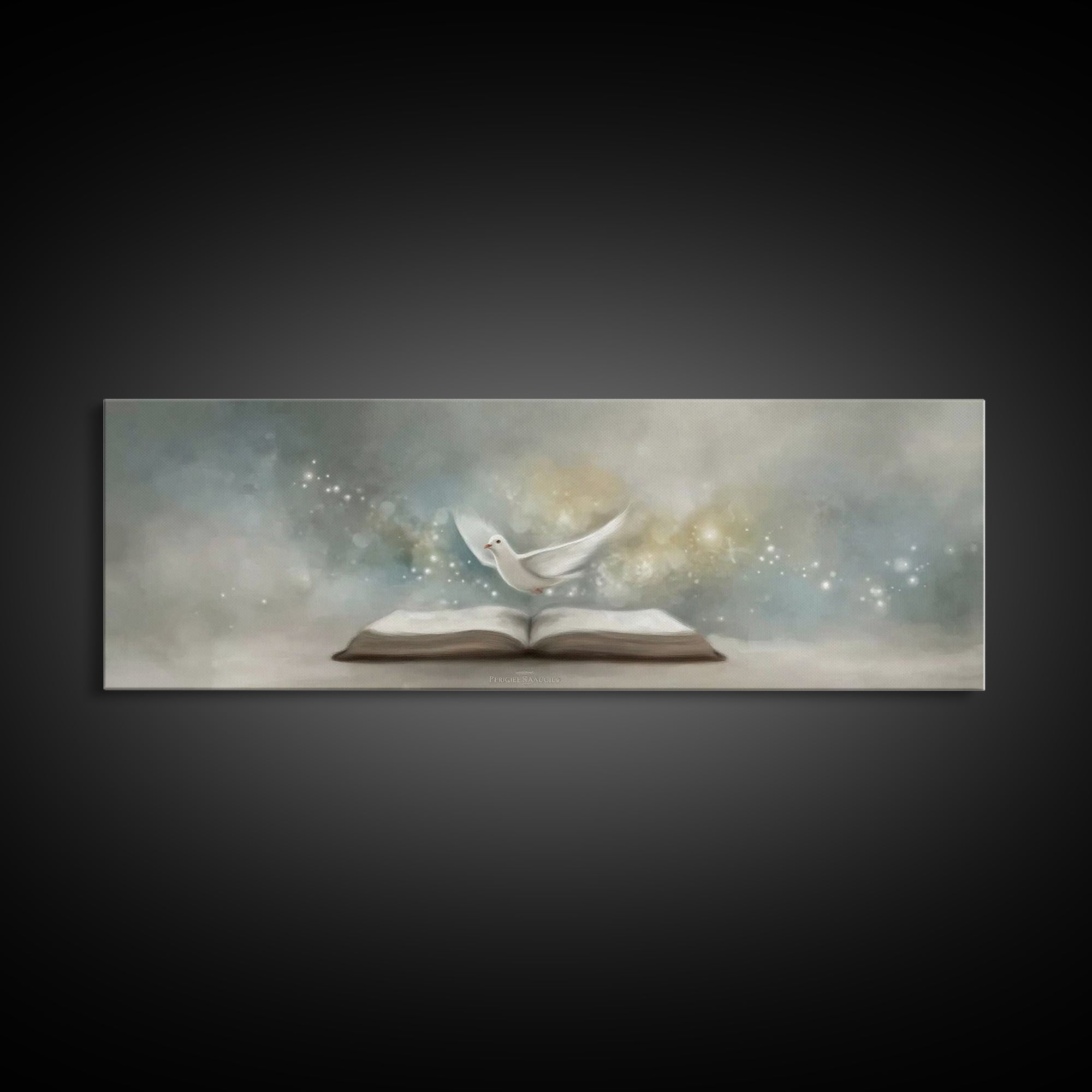 Spirit Of Scripture | Framed Canvas Print | Extra Wide Art | Christian Art Work | Christian Wall Art | Christmas Art Prints | Modern Christ