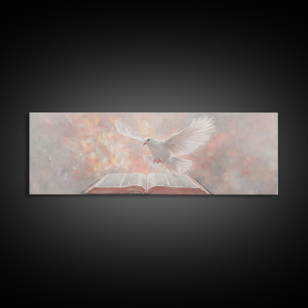 Flame Of Revelation, Framed Canvas Print, Panoramic Art, Modern Christian Painting, Christian Wall Art, Christian Art Canvas, Christian Chr