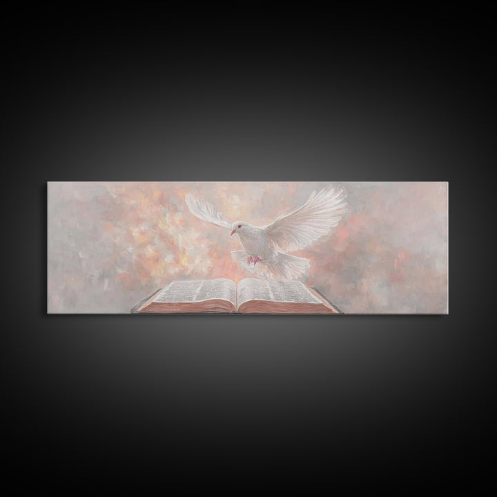 Flame Of Revelation, Framed Canvas Print, Panoramic Art, Modern Christian Painting, Christian Wall Art, Christian Art Canvas, Christian Chr