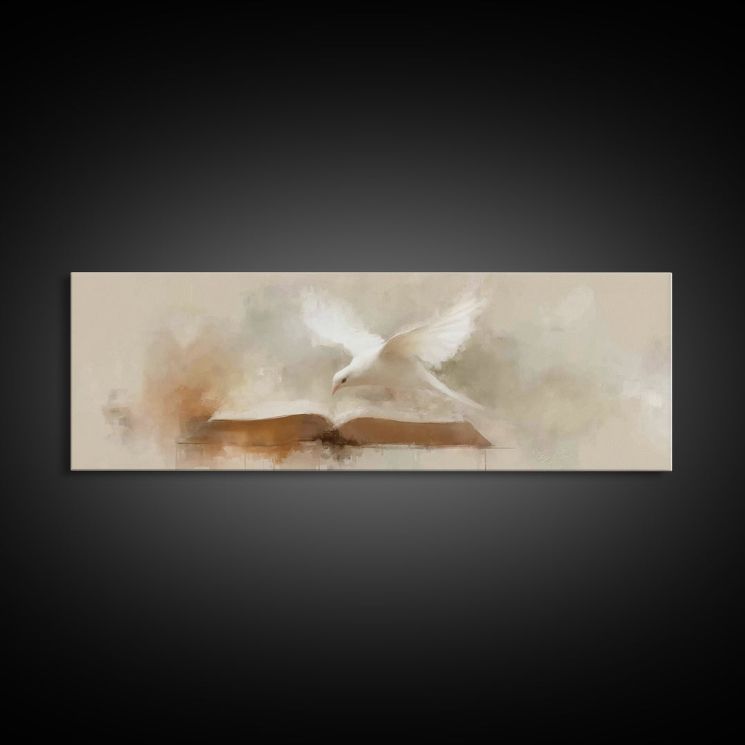Glory Of The Word | Framed Canvas Print | Panoramic Wall Art | Christian Art Gift | Christian Paintings | Minimalist Christian Art | Christ