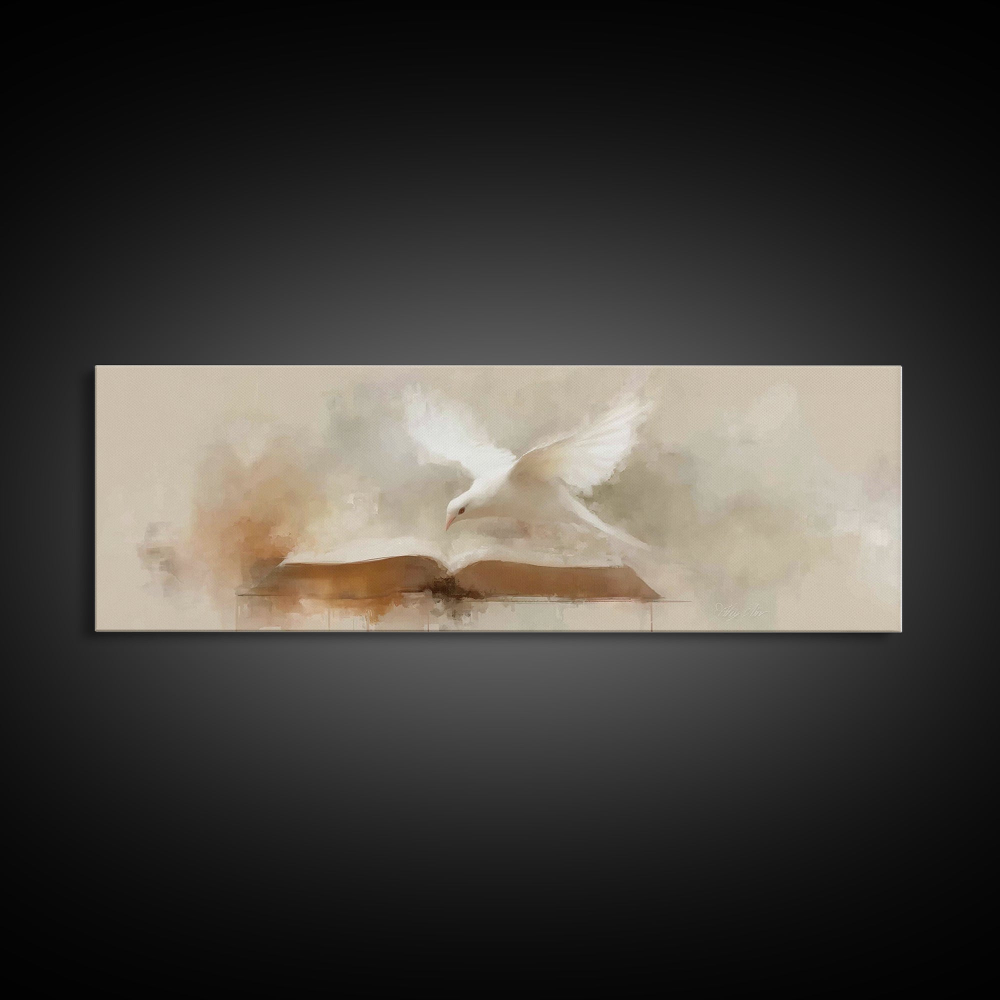 Glory Of The Word | Framed Canvas Print | Panoramic Wall Art | Christian Art Gift | Christian Paintings | Minimalist Christian Art | Christ