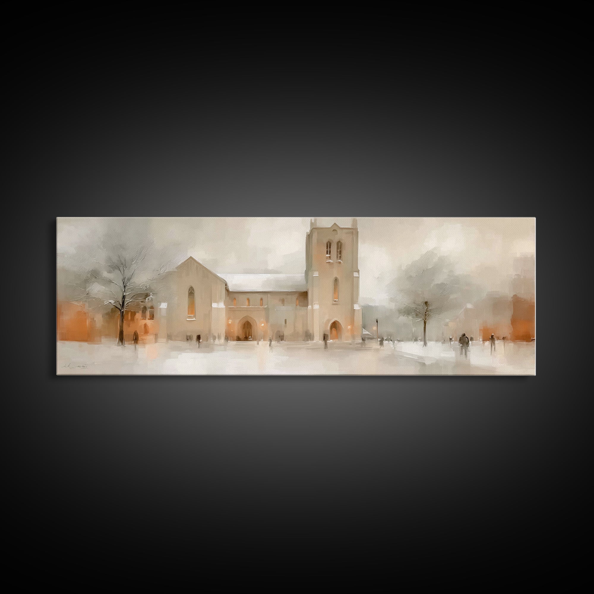 Sanctuary Of Peace - Framed Canvas Print - Christian Art Canvas - Panoramic Print - Christmas Art Work - Modern Christian Art - Christian D