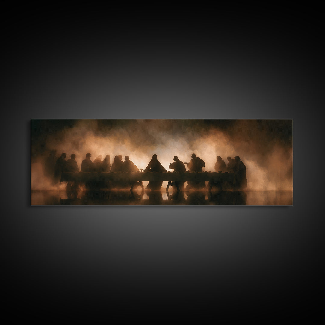 Clouded Covenant Table – Framed Canvas Print – Christian Art Canvas – Jesus Wall Art – Panoramic Painting – Christian Christmas Art – Chris