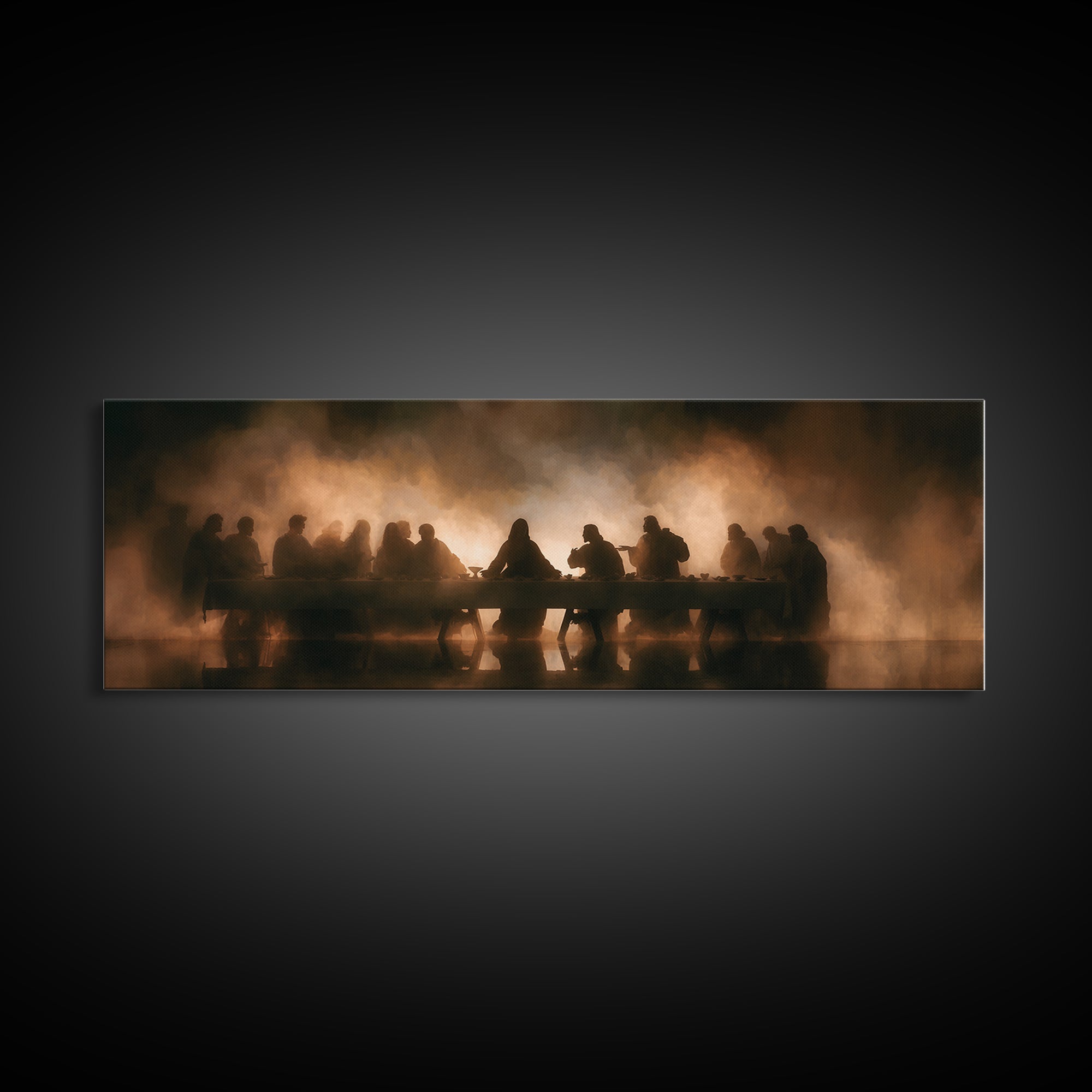 Clouded Covenant Table – Framed Canvas Print – Christian Art Canvas – Jesus Wall Art – Panoramic Painting – Christian Christmas Art – Chris