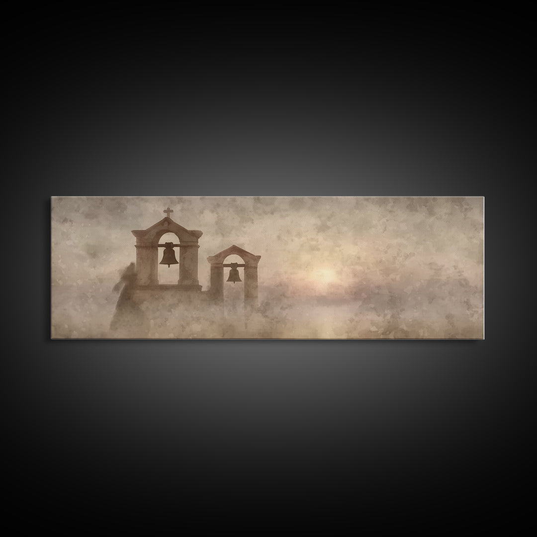 Chapel Of Peace | Framed Canvas Print | Christian Wall Art | Christian Art Canvas | Panoramic Frame | Christmas Art | Christian Christmas A