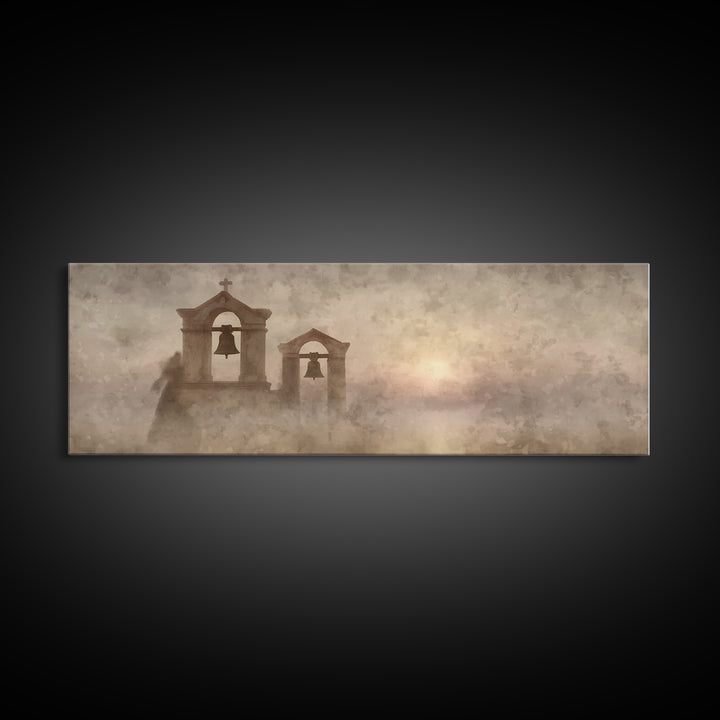 Chapel Of Peace | Framed Canvas Print | Christian Wall Art | Christian Art Canvas | Panoramic Frame | Christmas Art | Christian Christmas A