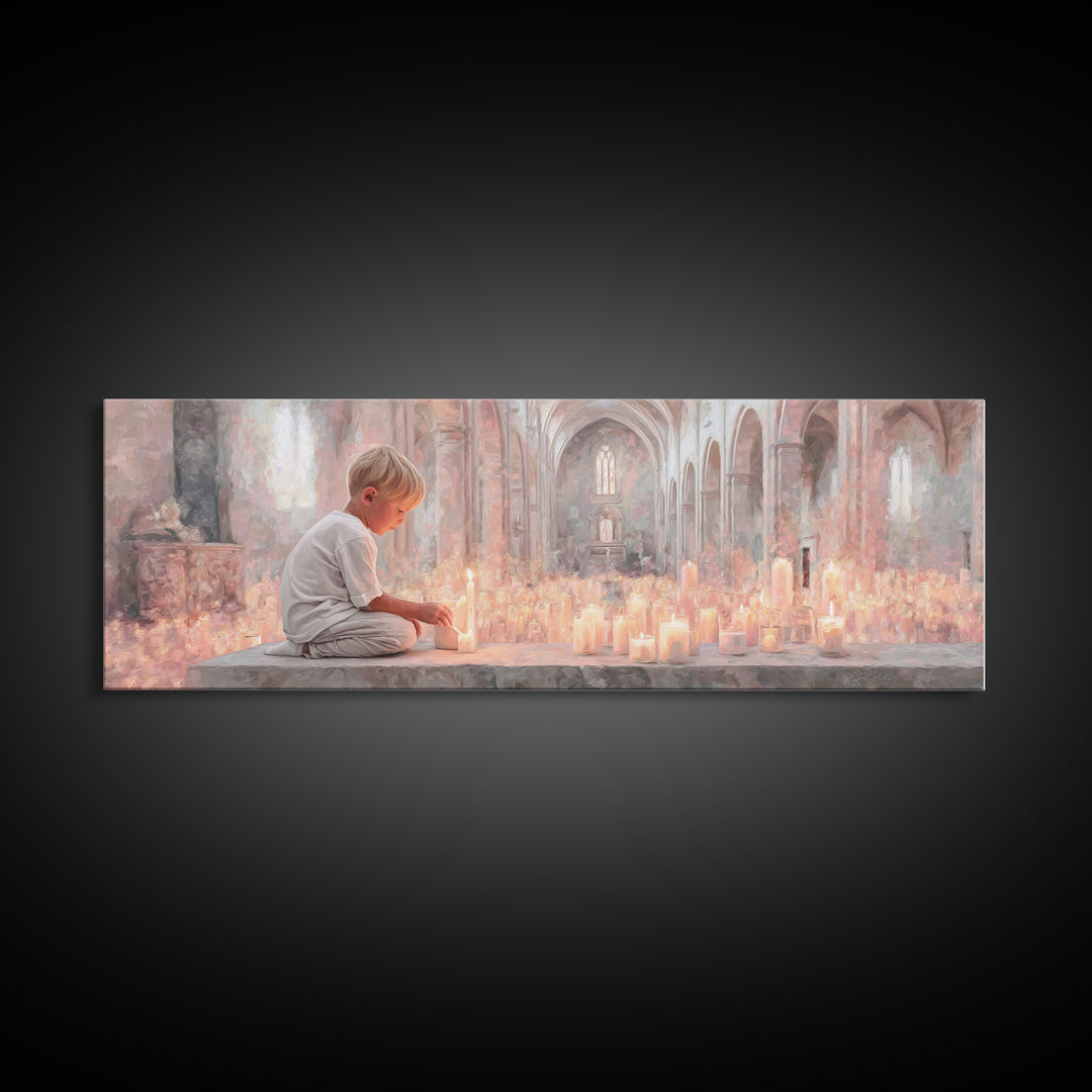 Temple Of Light, Framed Canvas Print, Christian Wall Art, Panoramic Art, Christian Art Canvas, Christmas Art Prints, Christian Decoration