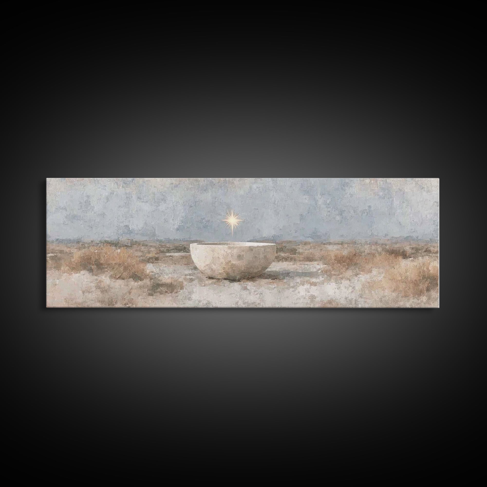 Star Over Promise | Framed Canvas Print | Panoramic Painting | Christian Art Canvas | Christian Christmas Art | Christian Wall Art | Christ
