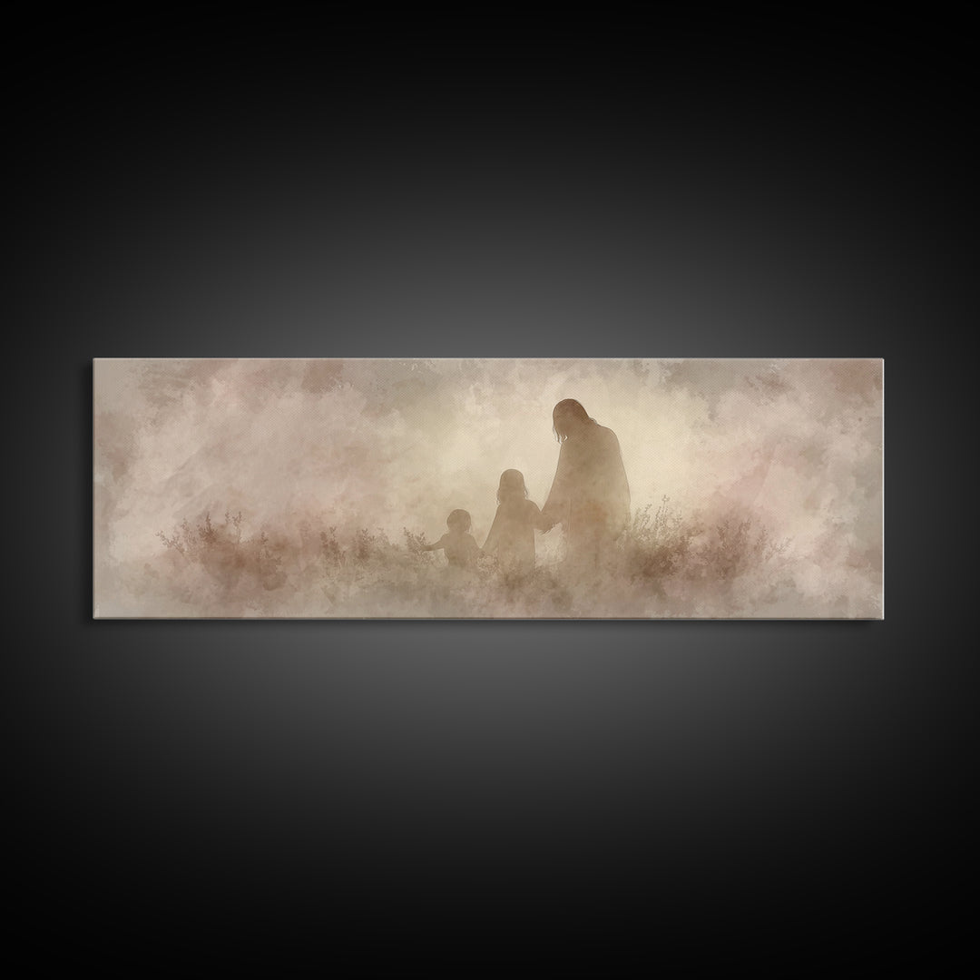 Silent Glory | Framed Canvas Print | Christian Wall Art | Christian Art Canvas | Christmas Art | Panoramic Frame | Christian Christmas Art