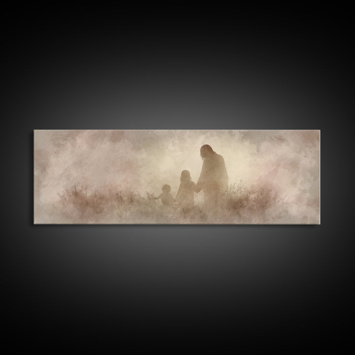 Silent Glory | Framed Canvas Print | Christian Wall Art | Christian Art Canvas | Christmas Art | Panoramic Frame | Christian Christmas Art