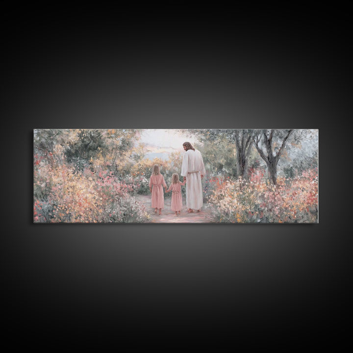 Shepherds At Night – Framed Canvas Print – Christmas Art – Christian Wall Art – Panoramic Art – Christian Art Canvas – Christian Christmas