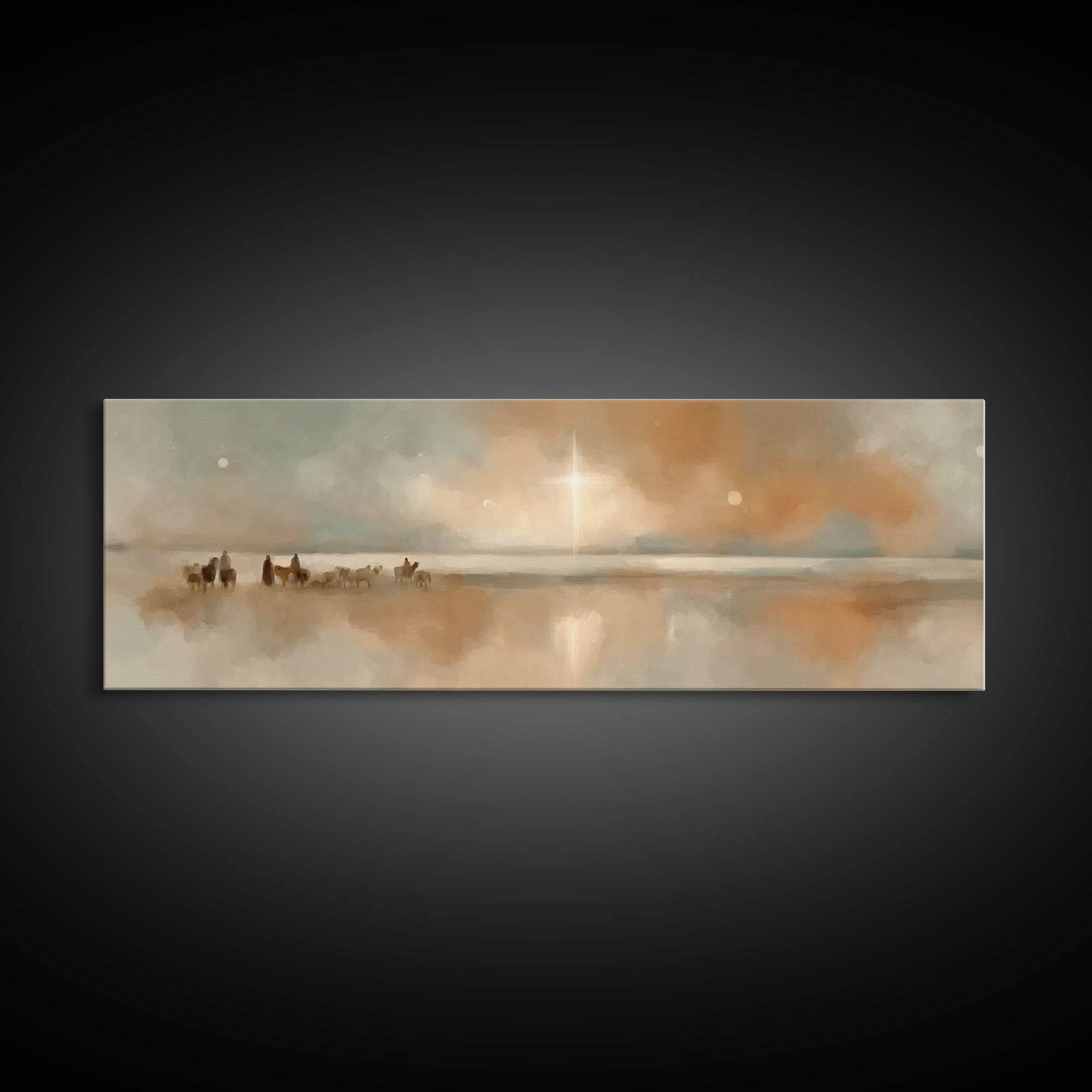 Star Of The Horizon – Framed Canvas Print – Panoramic Art – Christian Wall Art – Christian Art Canvas – Christmas Art – Jesus Painting