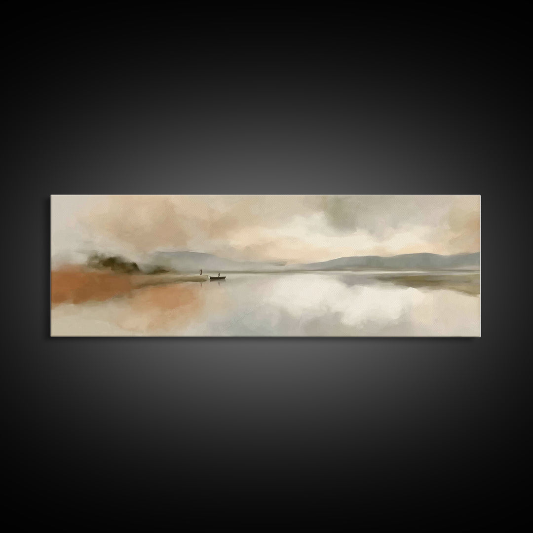 Radiant Horizon Peace | Framed Canvas Print | Christian Wall Art | Panoramic Frame | Jesus Painting | Christian Art Canvas | Christmas Art