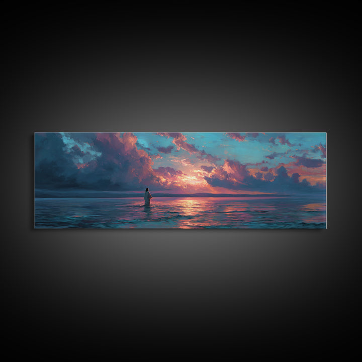 Glory In The Clouds – Framed Canvas Print – Panoramic Art – Christian Wall Art – Jesus Painting – Christian Art Canvas – Christmas Art