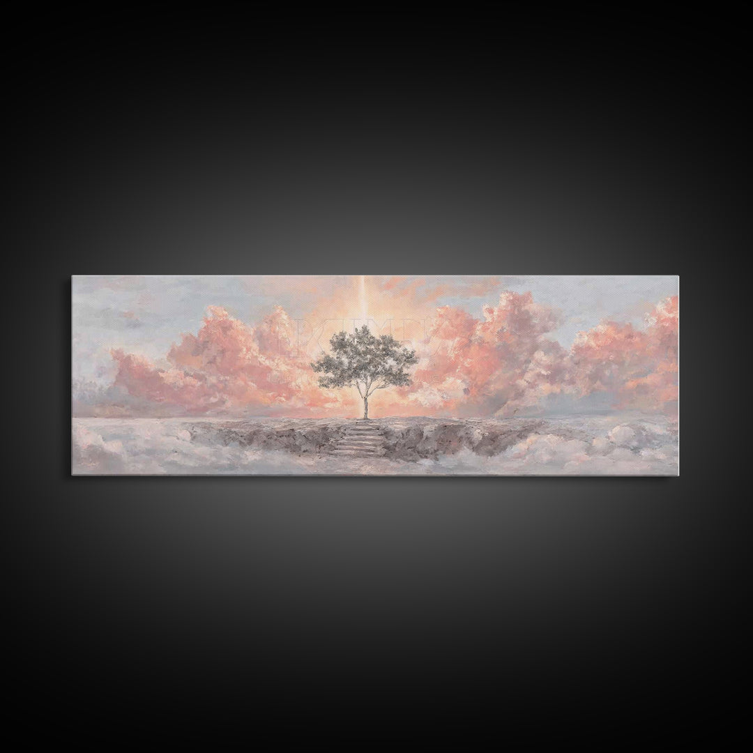 Radiant Ocean Glory | Framed Canvas Print | Panoramic Art | Christian Art Canvas | Jesus Painting | Christian Wall Art | Christmas Art