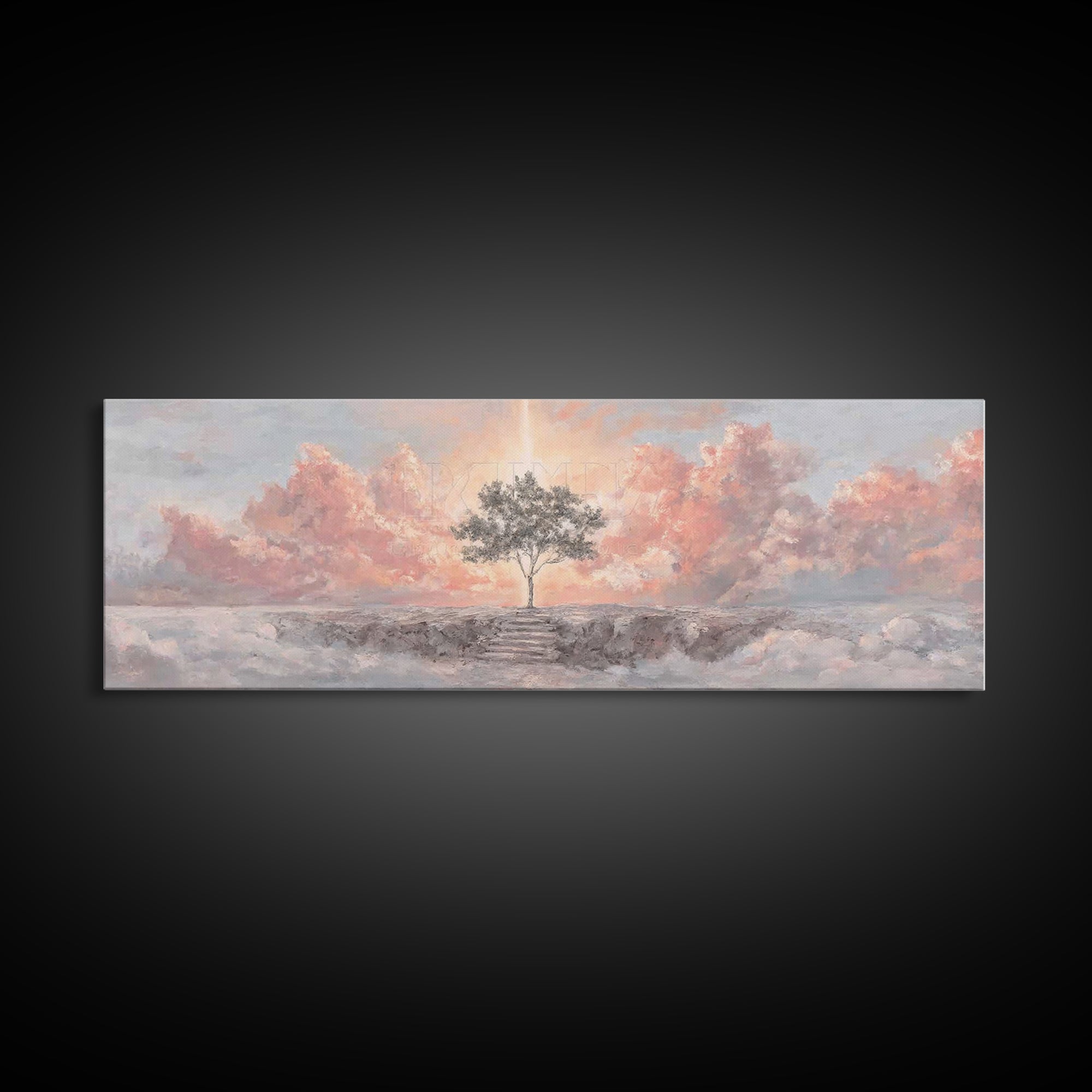 Radiant Ocean Glory | Framed Canvas Print | Panoramic Art | Christian Art Canvas | Jesus Painting | Christian Wall Art | Christmas Art