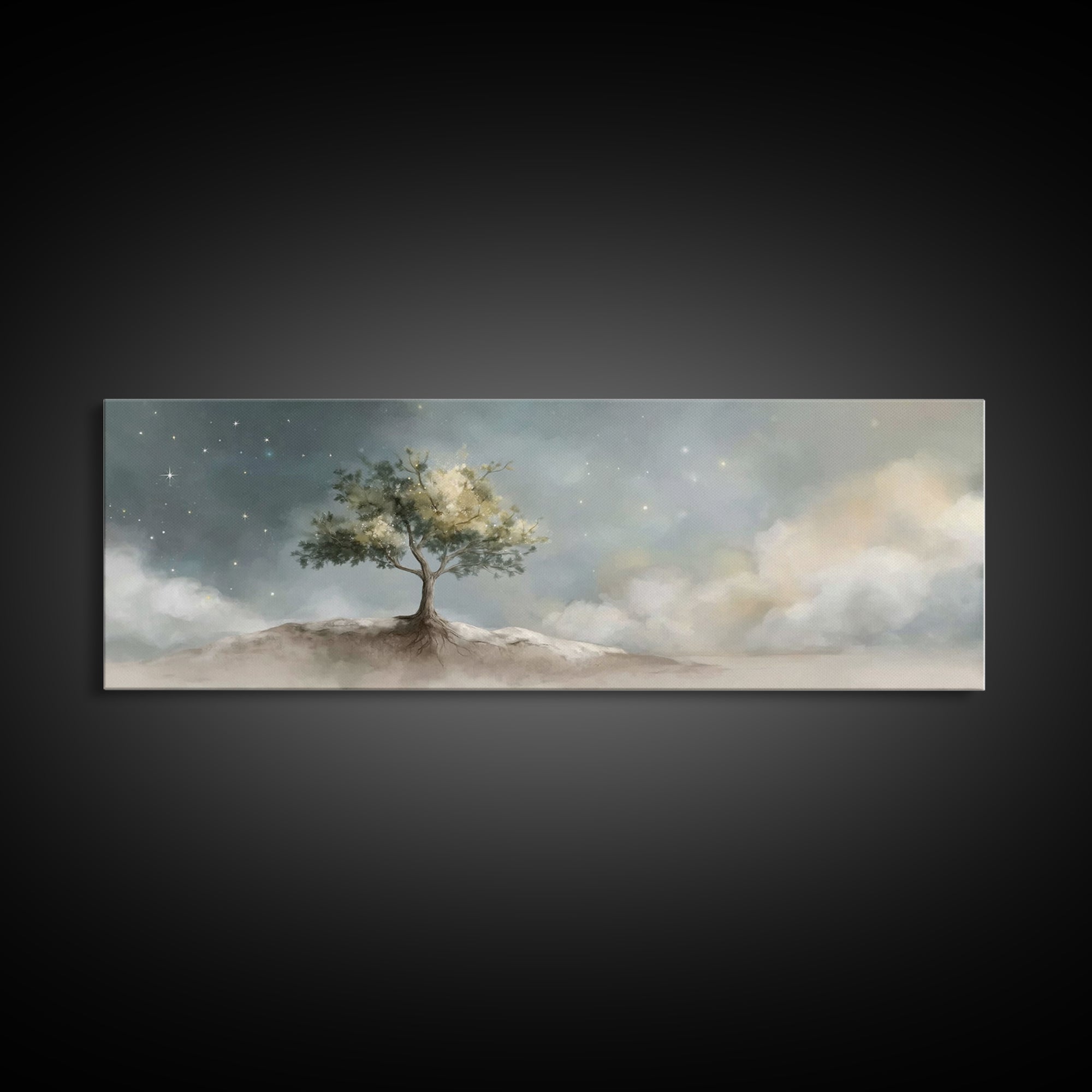 Stillness Of Hope – Framed Canvas Print – Panoramic Wall Art – Christian Art Canvas – Christian Wall Art – Christian Painting – Christmas A