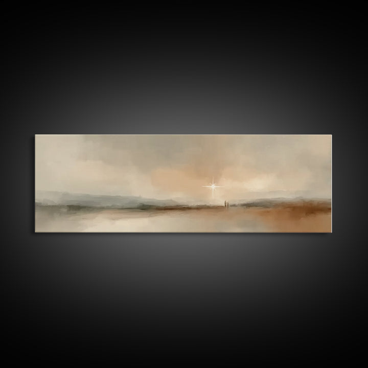 Star Of Promise | Framed Canvas Print | Christian Christmas Art | Christian Wall Art | Panoramic Print | Christmas Canvas Wall Art | Christ