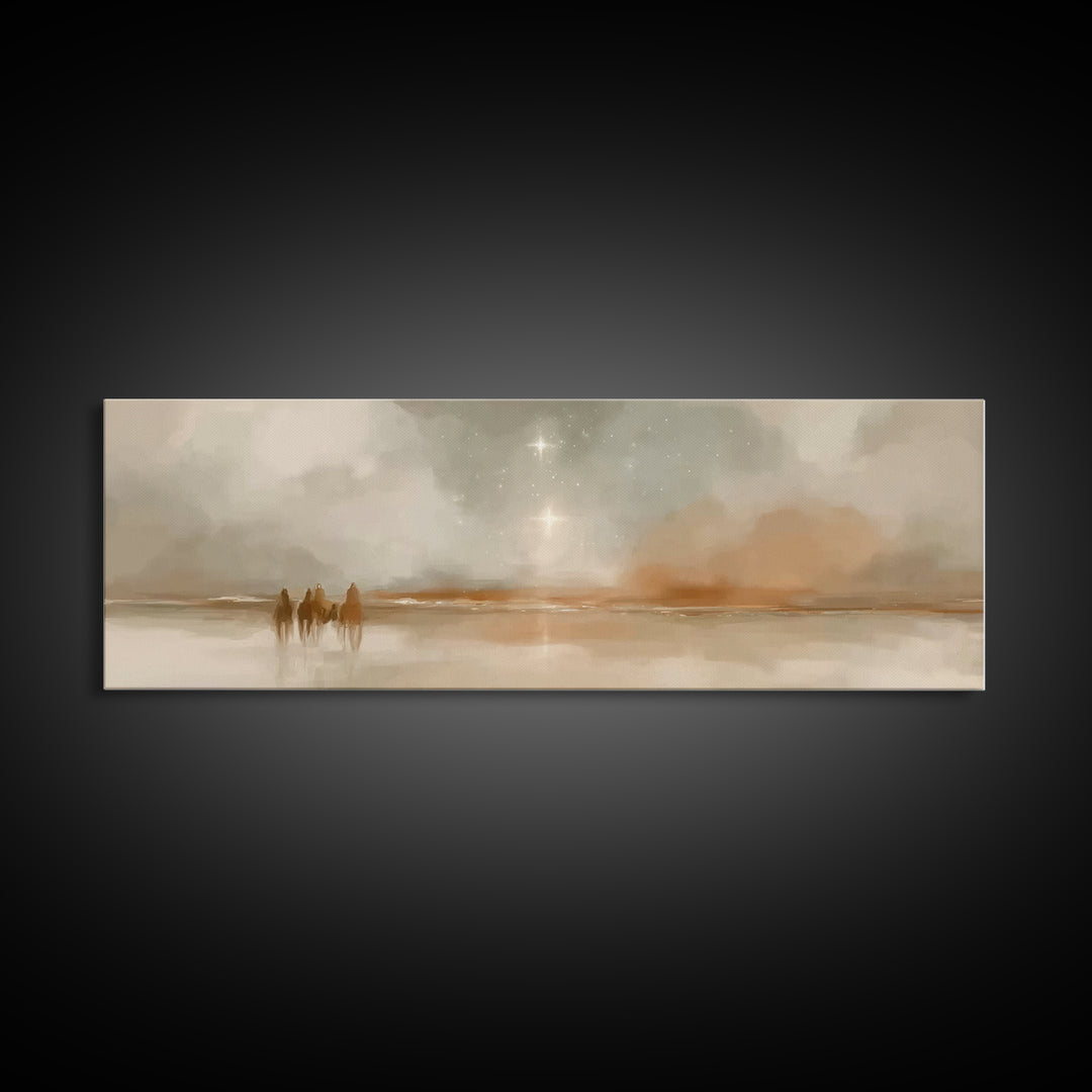 Star of the East, Framed Canvas Print, Christian Art Canvas, Panoramic Frame, Christmas Art, Christian Wall Art, Jesus Painting, Christian