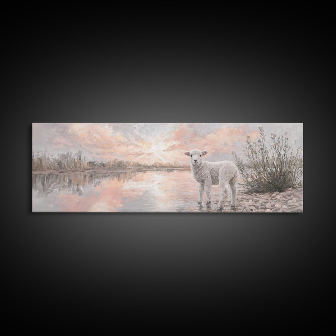 Morning Peace, Framed Canvas Print, Panoramic Art, Christian Wall Art, Christian Art Canvas, Christian Art, Christian Gift, Christian Paint