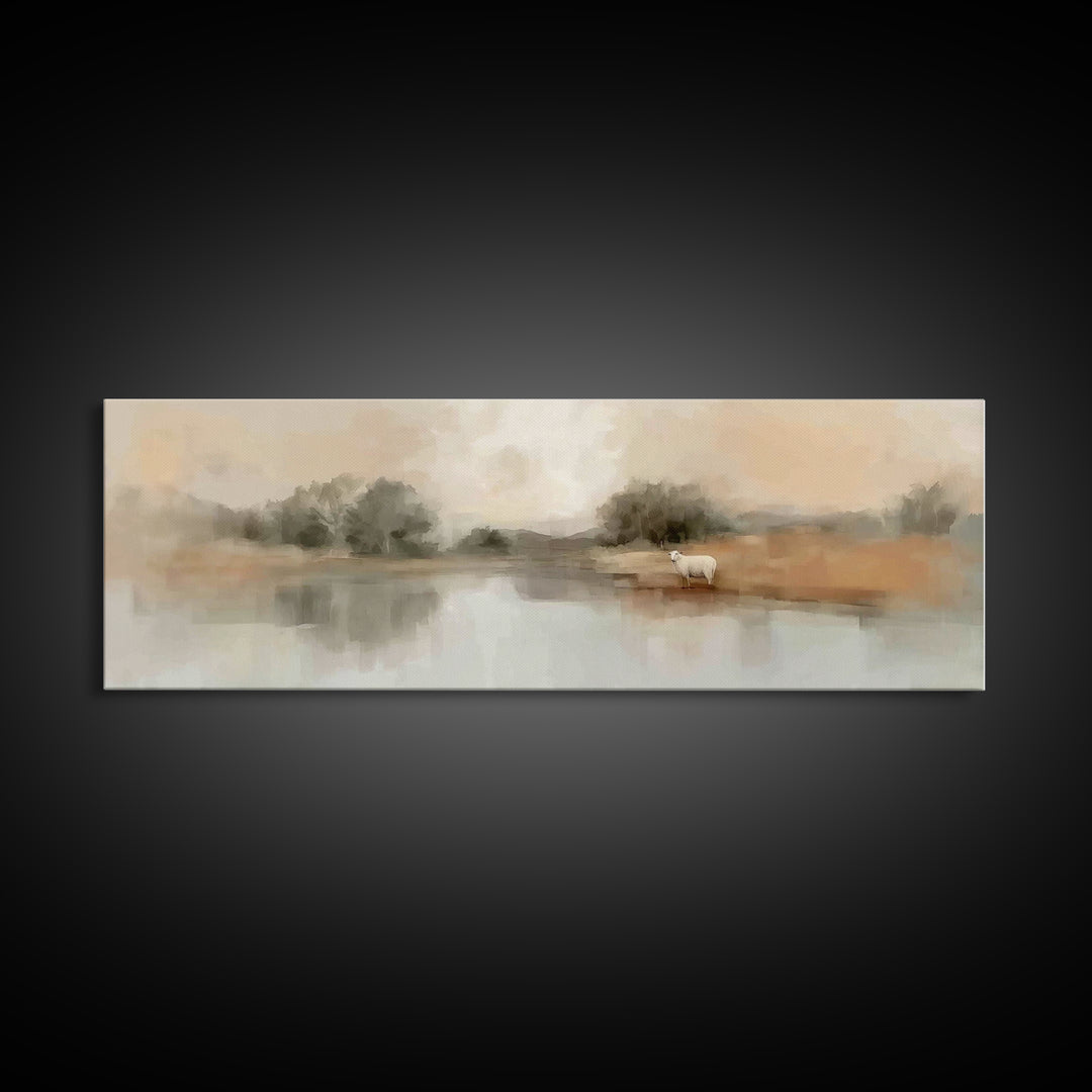 Still Waters Hope | Framed Canvas Print | Panoramic Wall Art | Christian Art Canvas | Christian Wall Art | Christian Art | Christian Gift |