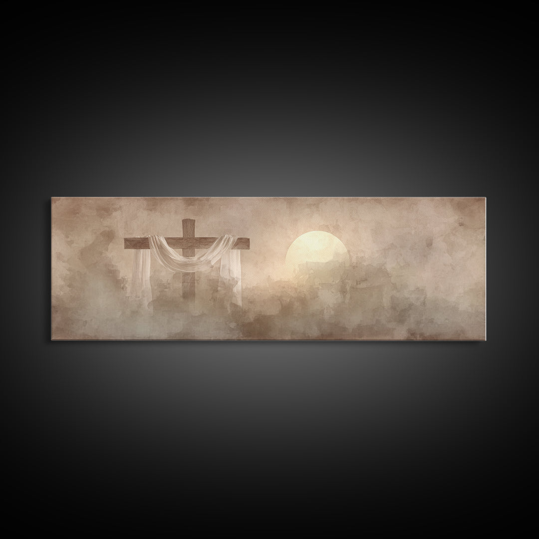 Gentle Morning Light | Framed Canvas Print | Panoramic Painting | Christian Art Canvas | Christian Wall Art | Christian Art | Christian Gif