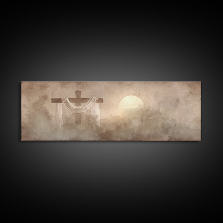 Gentle Morning Light | Framed Canvas Print | Panoramic Painting | Christian Art Canvas | Christian Wall Art | Christian Art | Christian Gif
