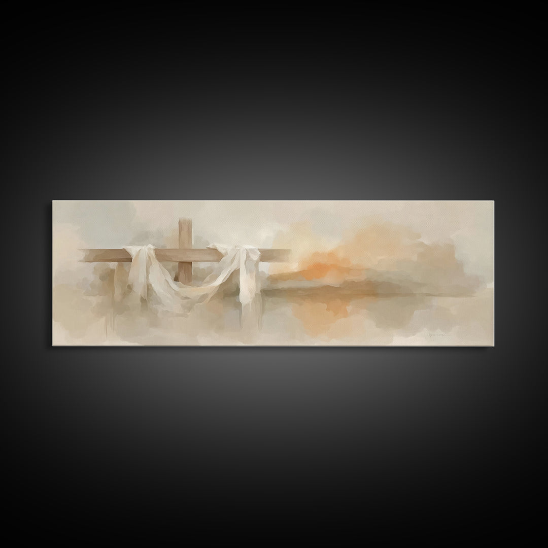 Cross Of Renewal – Framed Canvas Print – Panoramic Wall Art – Christian Art Canvas – Christian Art – Christian Wall Art – Christian Gift –
