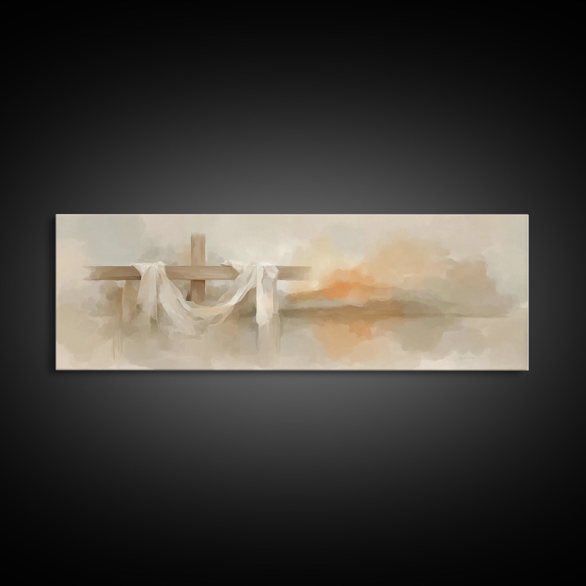Cross Of Renewal – Framed Canvas Print – Panoramic Wall Art – Christian Art Canvas – Christian Art – Christian Wall Art – Christian Gift –